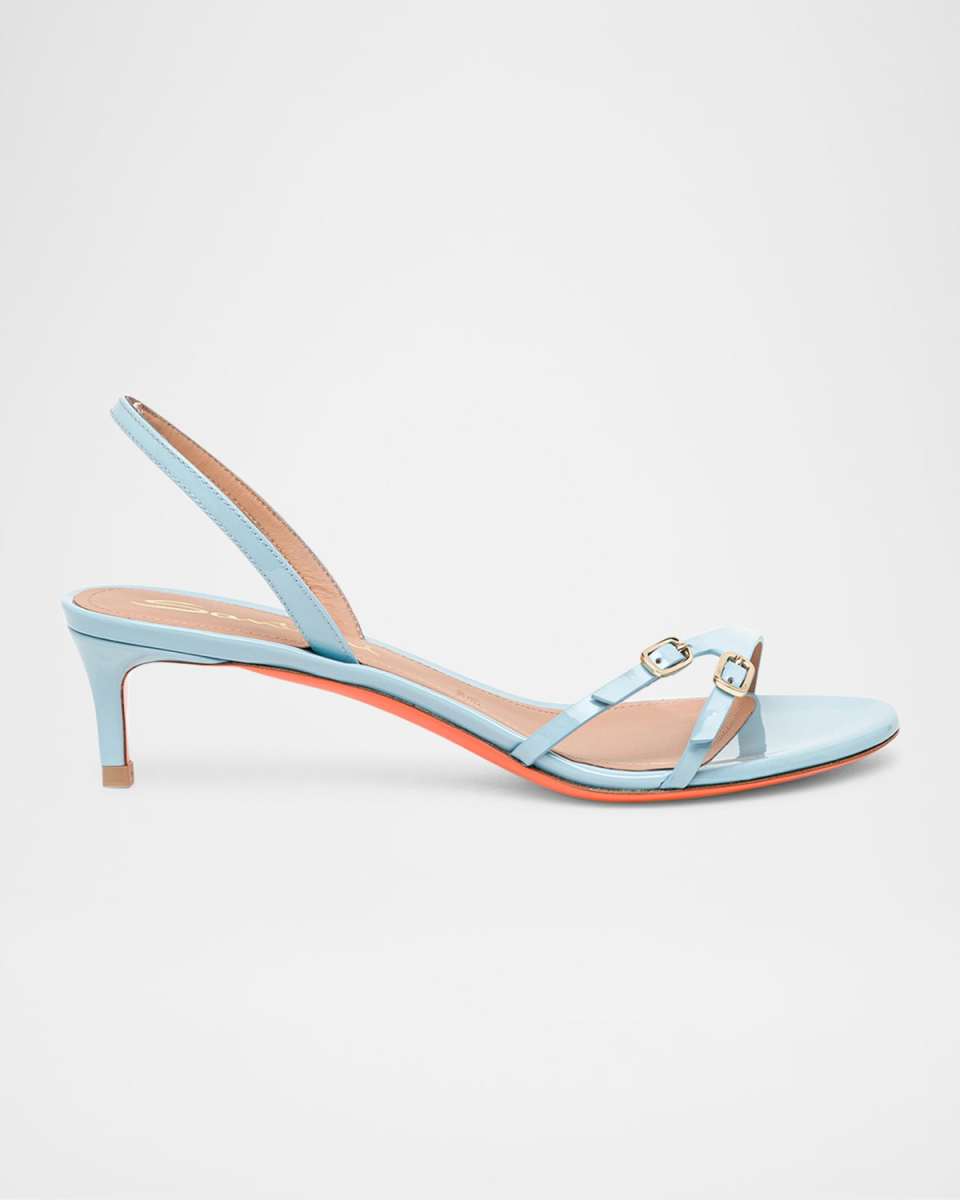 Virna Buckle Patent Leather Sandals